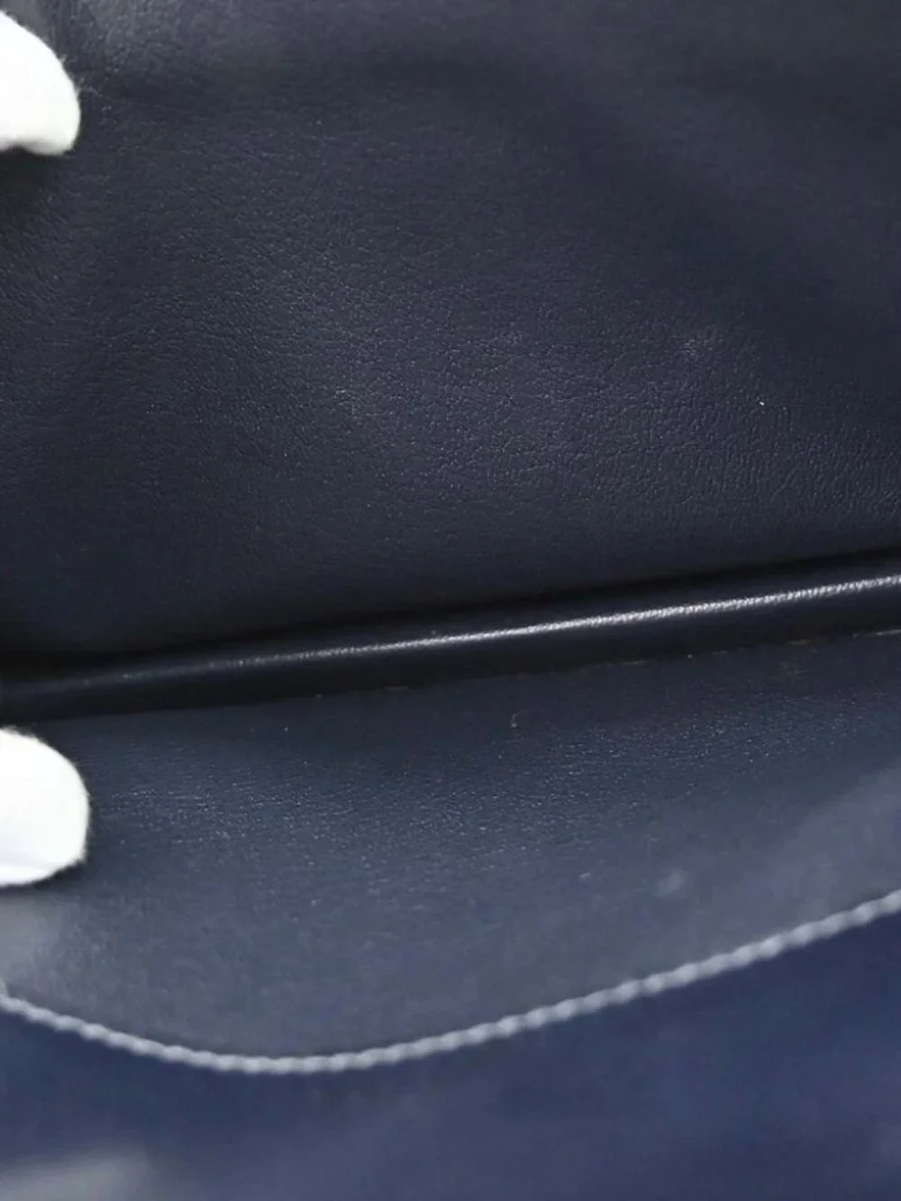 Hermes Blue Navy Box Calf Pochette Jet Clutch Bag